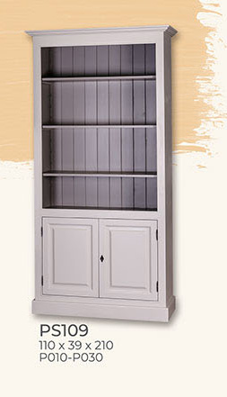 Regal, 2 Türen, Kiefer massiv, zweifarbig