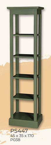 Regal ohne Rückwand, 5 Fächer, Kiefer massiv