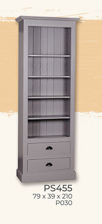 Regal, 2 Schubladen, Kiefer massiv