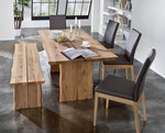Tischgruppe Oviedo Tisch 90/180 cm, Vorbank und 3 Stühle, Wildeiche geölt