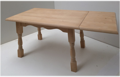 Ansteckplatte 40 cm Fichte für Vierfußtisch Amberg 120/80 cm mit Schublade