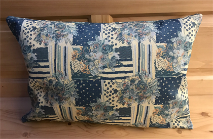 Federkissen, Kissen genäht 40/60 cm, München blau, Auslaufstoff !