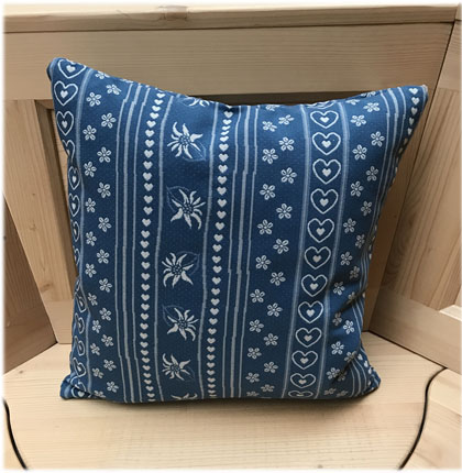 Federkissen, Kissen genäht  40/40 cm mit Reissverschluss, Stoff Edelweiss AF-74854-3
