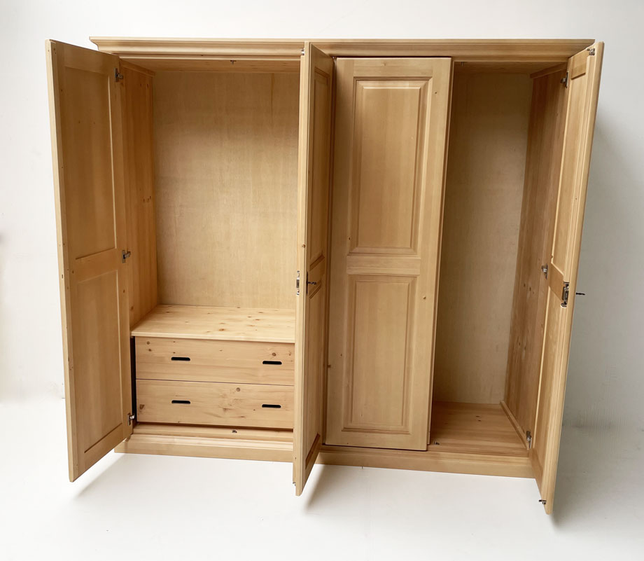 Schlafzimmerschrank  Firenze Triest Systemschrank, 4-trg. Breite 211cm  Höhe 195 cm, Schubladenblock