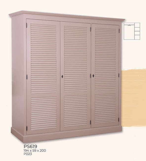 Schrank, 3 Türen, Shutter Kollektion, Kiefer massiv