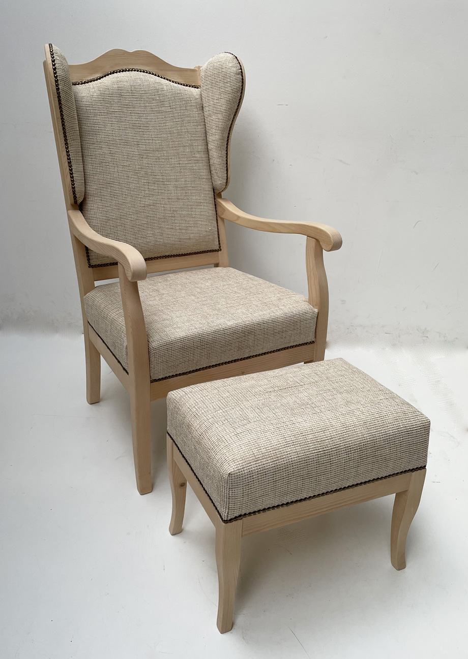 Sessel Inzell mit Hocker Aktionsangebot, Natura beige 802, 38 Lagerstoffe preisgleich