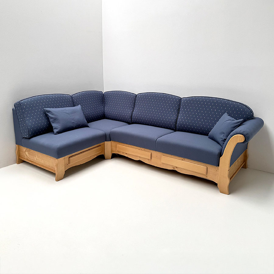 Sofa Ecksofa Sterzing , 172/267 cm, Spitzecke, Bettfunktion, Kundl blau, Wels blau