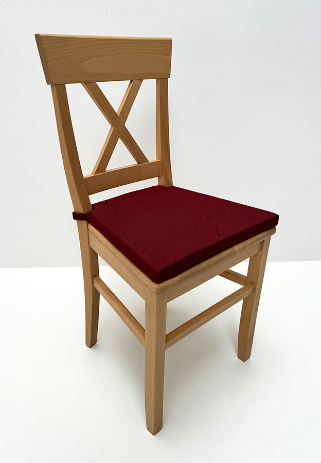 Stuhl Linz, Buche natur lackiert, loses Sitzkissen zu Stuhl (Wendekissen), TIAGO 8658 weinrot