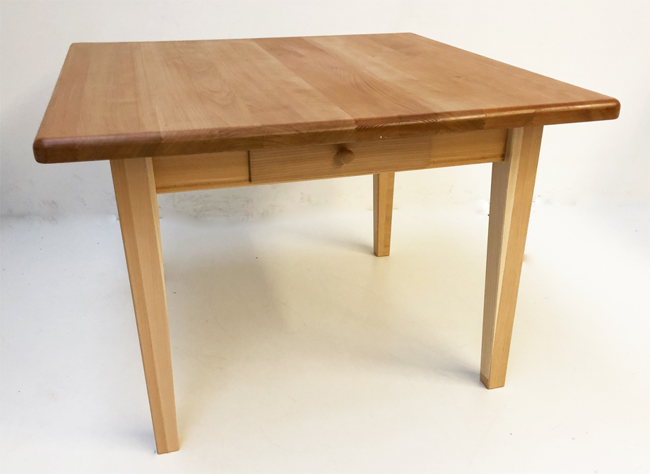 Vierfußtisch Nürnberg 120/120 cm, Buche mit Schubladen