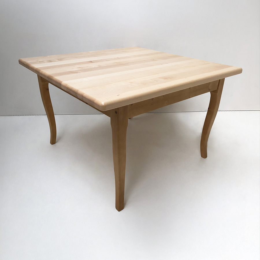 Tisch Kramsach, Mod. 1853, 120/120 cm Ahornplatte 4 cm stark ! natur lackiert