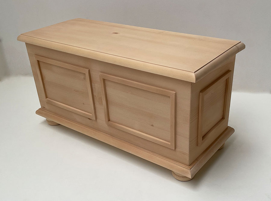 Holztruhe Truhe Lindau Rahmenfront, 95/48/40 cm, Sondermaßtruhe, Rosner gewachst