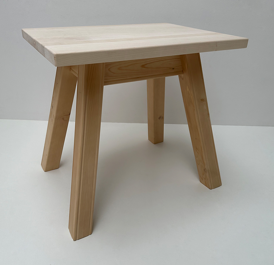 Vierfußtisch 4510 Amberg-Rosenheim, mit Schubladen, gerader Fuß, Ahornplatte 80/60 cm