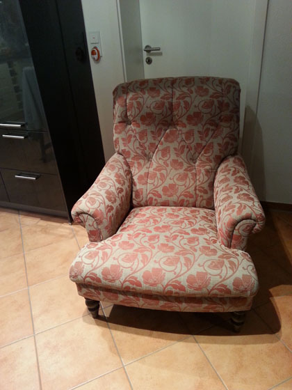 Neupolsterung Sessel nach Kundenvorgabe Perle Collection Landhaus chic, Saloon 80 