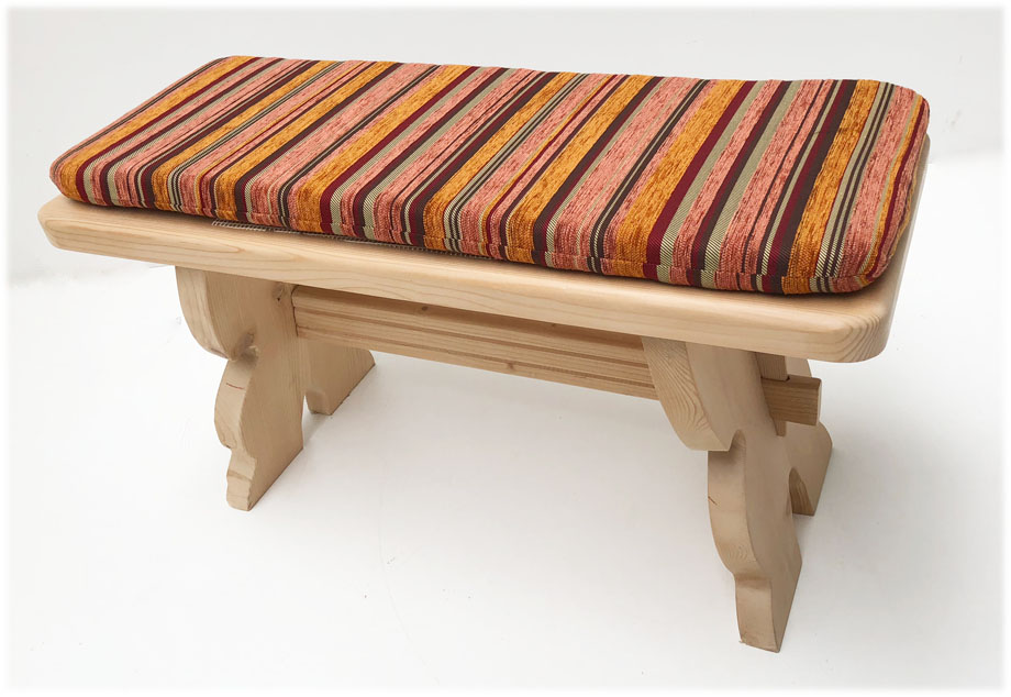 Vorbank Amberg Landau klein 90 cm inkl. genähtem Polster, Edmonton rot