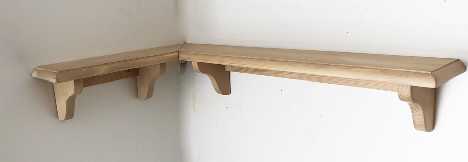 Wandbord, Bücherbord, Konsole nach Maß über Ecke, 70/110 cm, alle Sondermaße möglich
