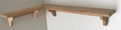 Wandbord, Bücherbord, Konsole nach Maß über Ecke, 70/110 cm, alle Sondermaße möglich