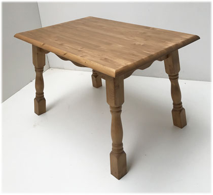Vierfußtisch Amberg 120/80 cm mit Schublade, neu in gelaugt und lackiert