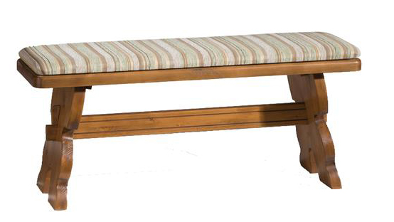 Vorbank Füssen gross 115 cm, Bassano lackiert, inkl. Polster Polsterplatte , Edmonton grün