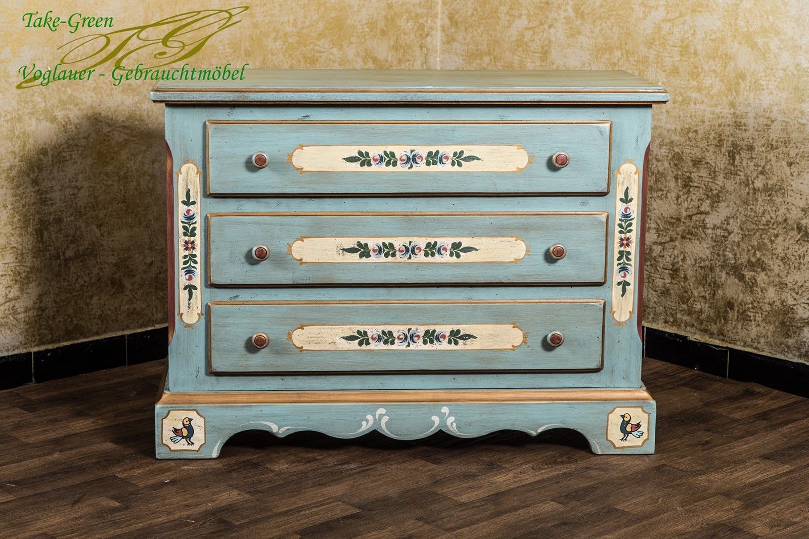 Anno 1700 Altblau Schubladen Kommode