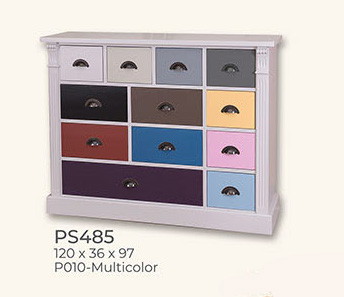 Kommode, Anrichte, Sideboard, 12 Schubladen, Kiefer massiv