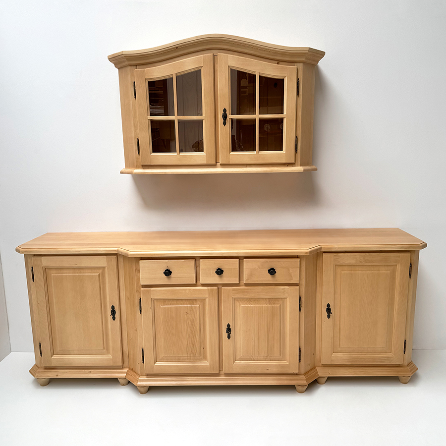 Wandbord Anrichte Oberau Füssen 4-trg., mit Kugelfüßen, 3 Schubladen, Rosner lackiert