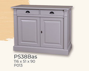 Anrichte Kommode Sideboard, 2 Holztüren, 2 Schubladen, Kiefer massiv