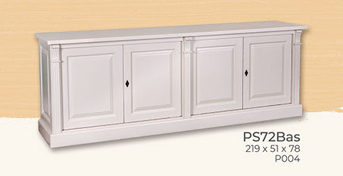 Anrichte Kommode Sideboard, 4 Holztüren, Kiefer massiv