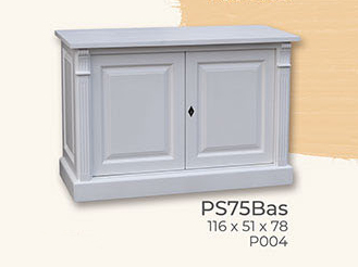 Anrichte Kommode Sideboard, 2 Holztüren, Kiefer massiv