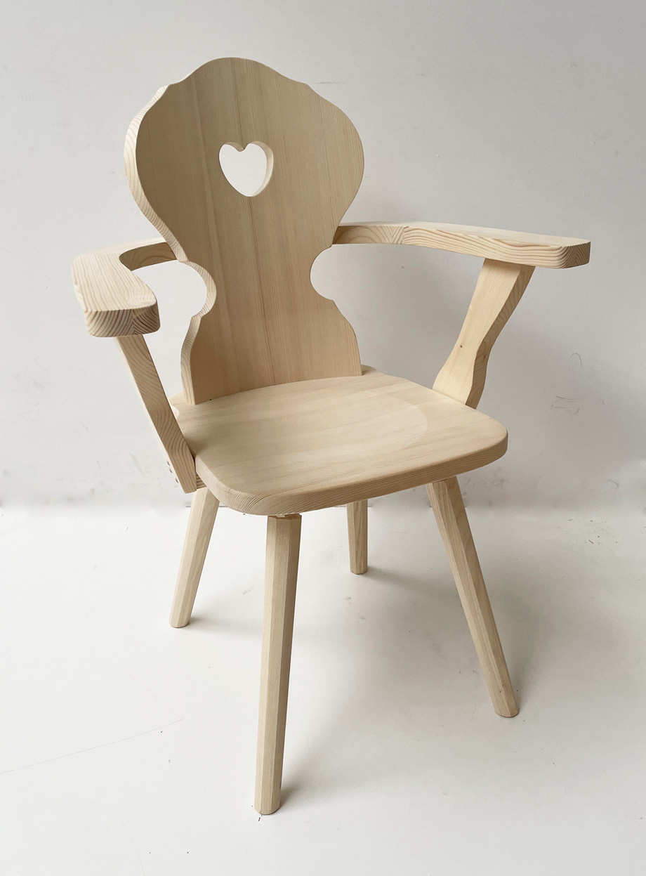 Armlehnstuhl Bauernstuhl Munich, München,  Fichte, roh