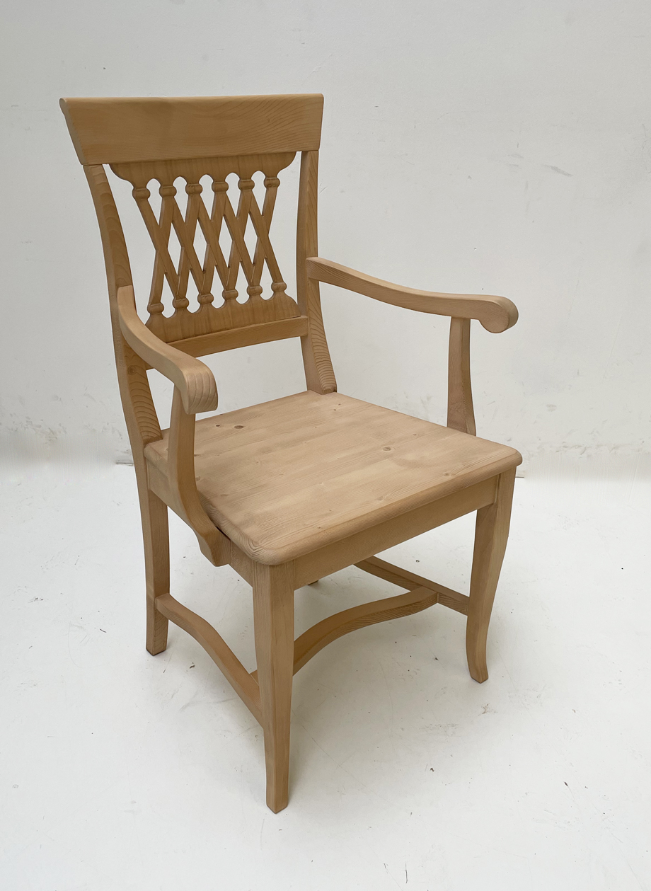 Armlehnstuhl Sprossenstuhl  Kramsach, Fichte massiv, Rosner gewachst