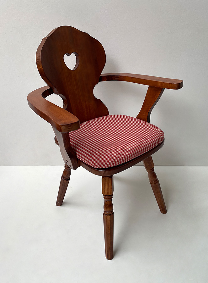 Armlehnstuhl Bauernstuhl Munich, München,  gedrechseltem Fuß, rotbraun, 1360075958,  Attersee 100