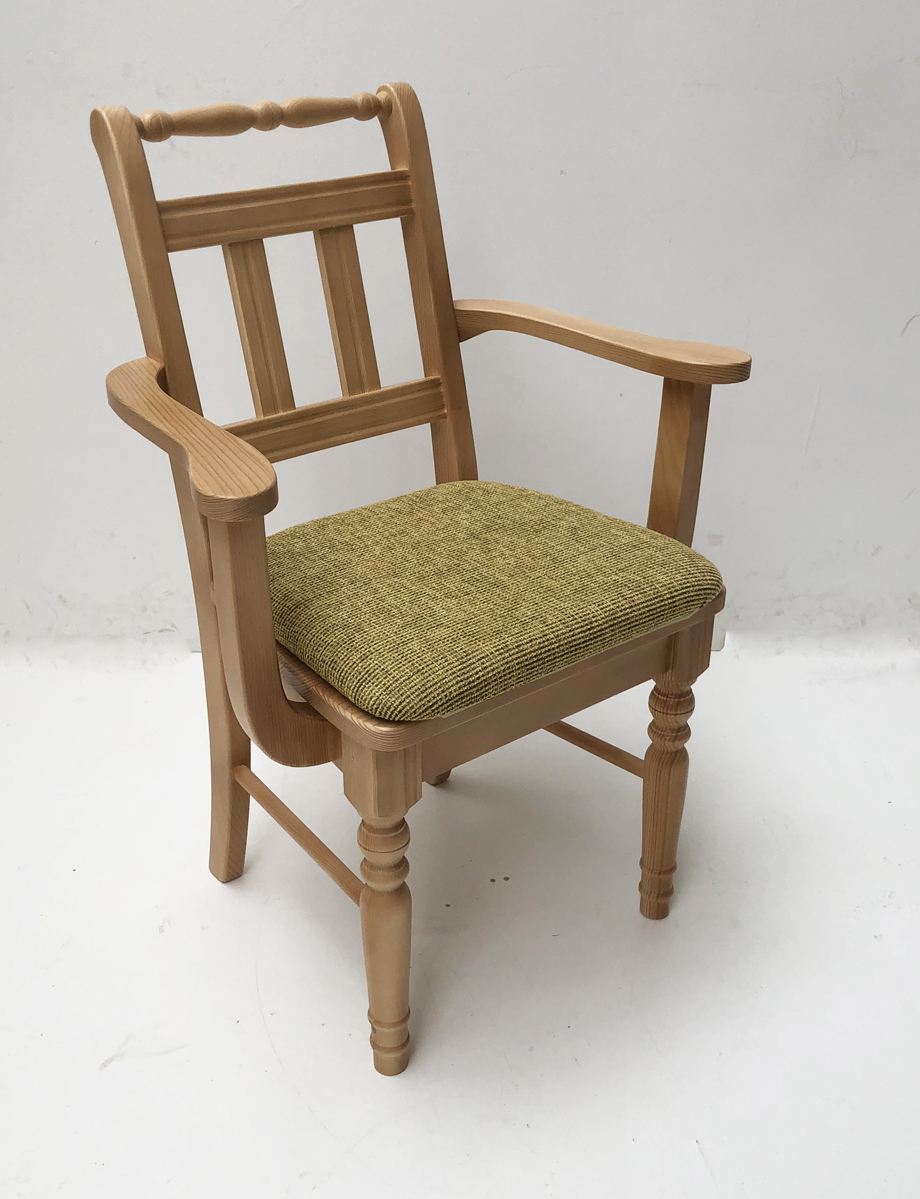 Armlehn-Sprossenstuhl  Rangau, Polsterplatte Natura 810