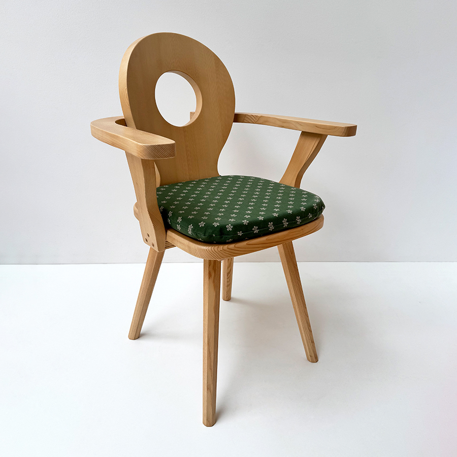 Armlehn Bauernstuhl, Armlehnstuhl, Sessel, WL-5700, Fichte, Polster genäht, AF-74851-4 grün