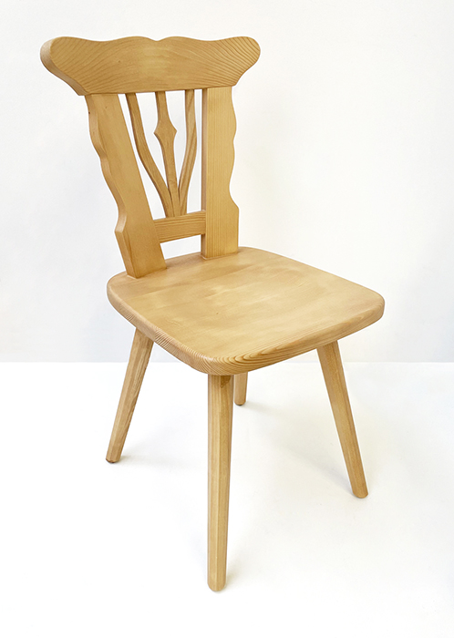 Sprossenstuhl Bauernstuhl 1015 mit gebogener Rückenlehne, Fichte massiv, Rosner lackiert