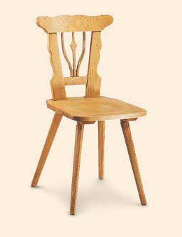 Bauernstuhl 1015 mit gebogener Rückenlehne, Fichte massiv