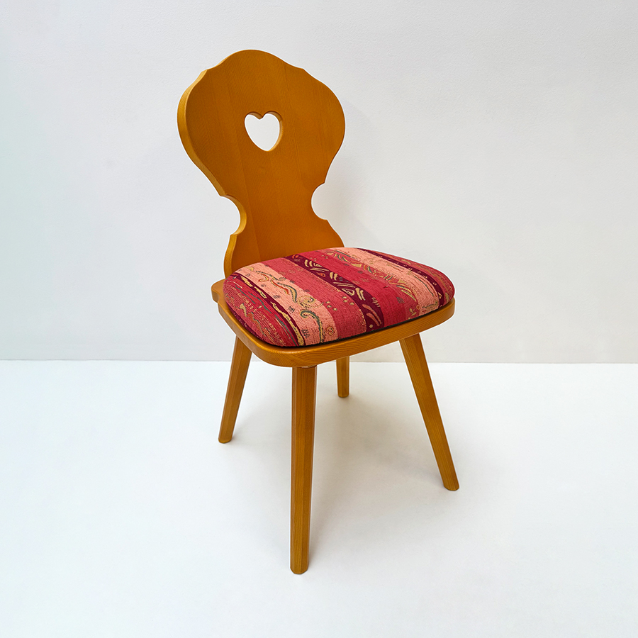 Bauernstuhl Munich, Fuß 8-Kant , Fichte, Rosner Honig 07 dunkel, Polsterplatte,  Pocking bordeaux