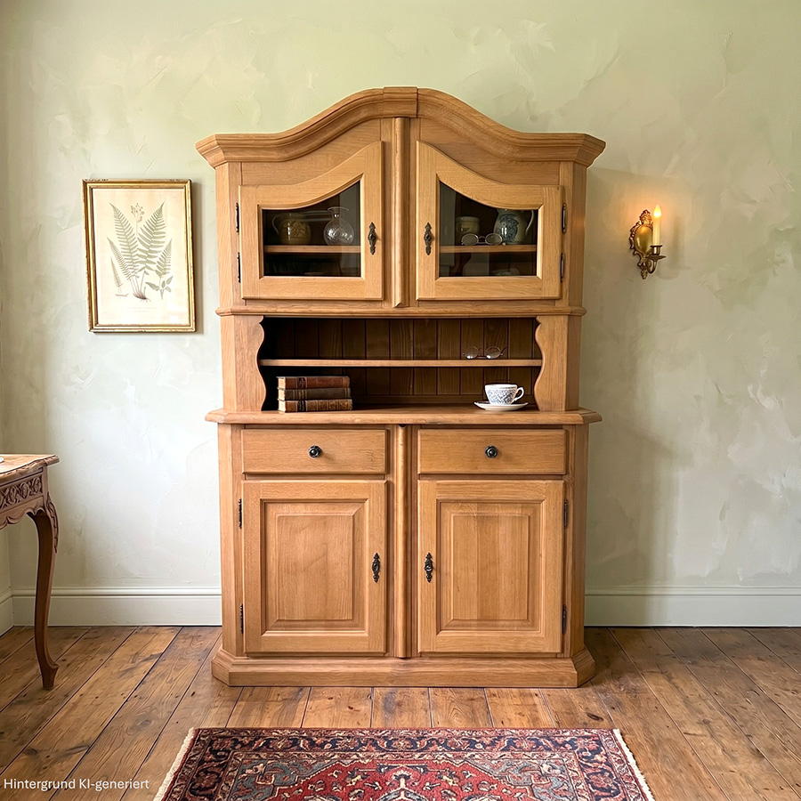 Buffet Füssen 2-trg.,  Sondermodell, Fichte, Antik dunkel (Kleur 2) gebeizt und lackiert
