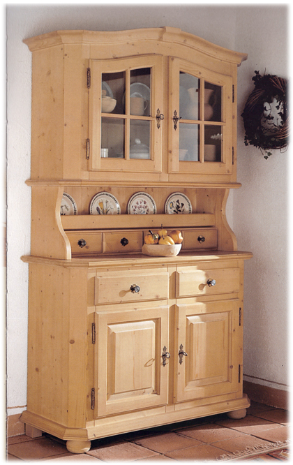 Buffet Klostersee, (Oberteil: 2 Türen mit Holzsprossen, 1 Fachboden fest, 4 Schubladen klein)