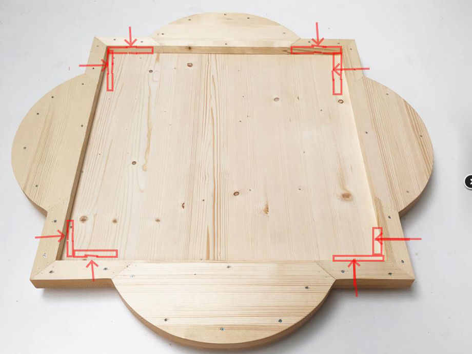 Deckenzentrum D 120 cm , Höhe 8 cm, Innentiefe 3 cm, mit LED