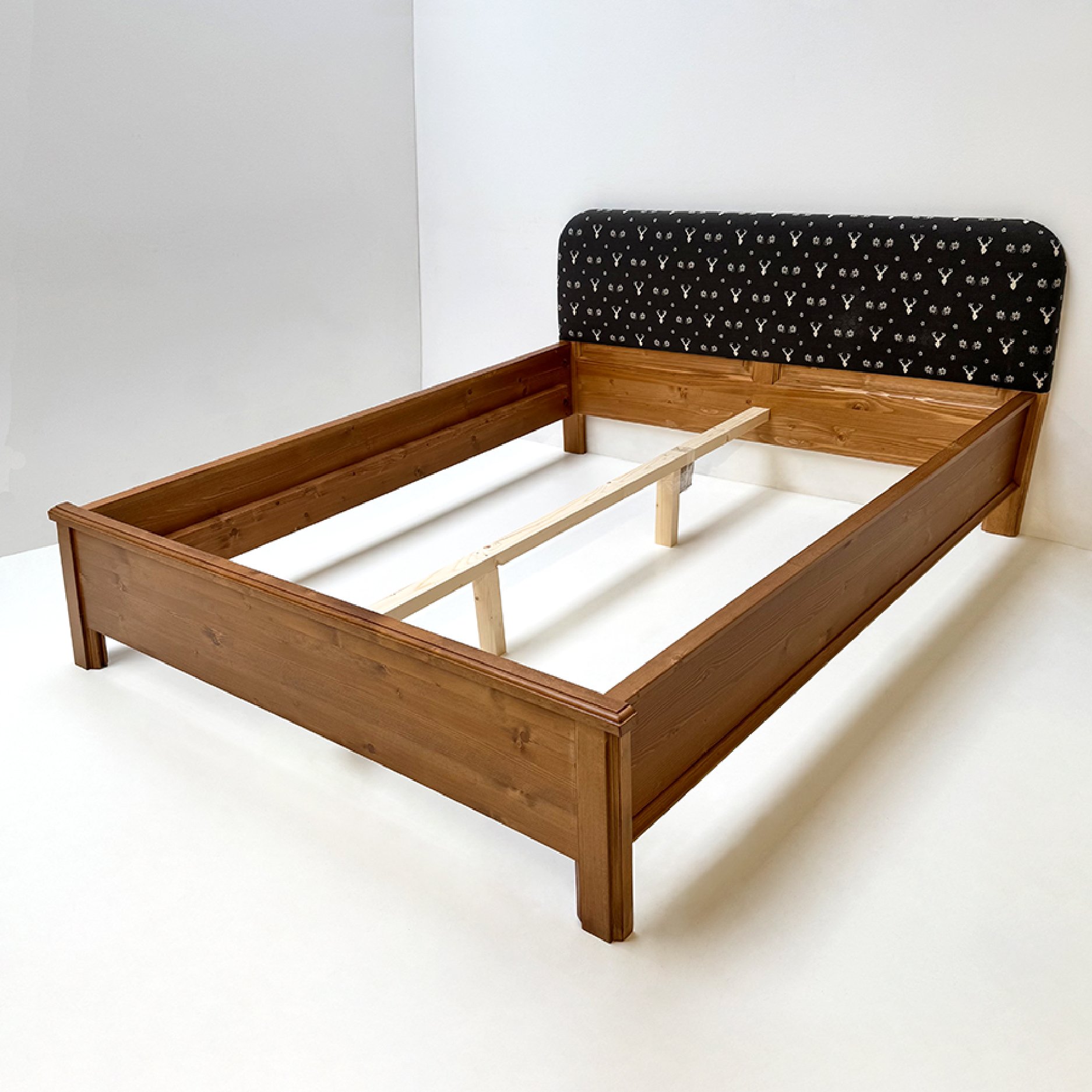 Hotel Doppelbett Firenze 160/200 cm, Kopfteil Vollpolster , TS-3005 Hirsch grau