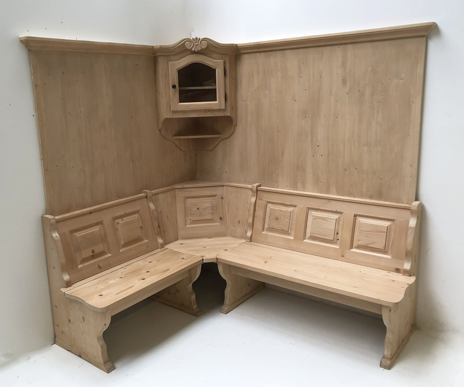 Eckbank Amberg 185/150 cm mit Wandverkleidung glatt, Eckhänger Amberg