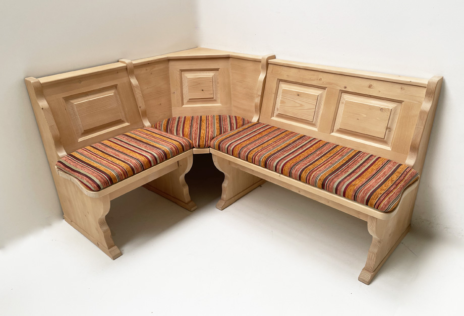 Eckbank Amberg Piccolo 125/165 cm, solo, mit Truhe, inkl. Polster genäht, Edmonton rot