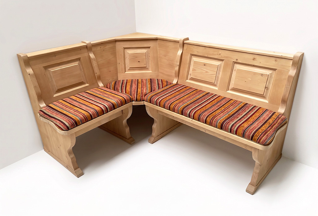 Eckbank Amberg Piccolo 125/165 cm, solo, mit Truhe, inkl. Polster genäht, Edmonton rot