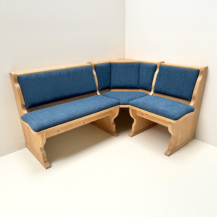 Eckbank Amberg Piccolo 165/125 cm, solo, mit Truhe, Vollpolster,  Landshut blau