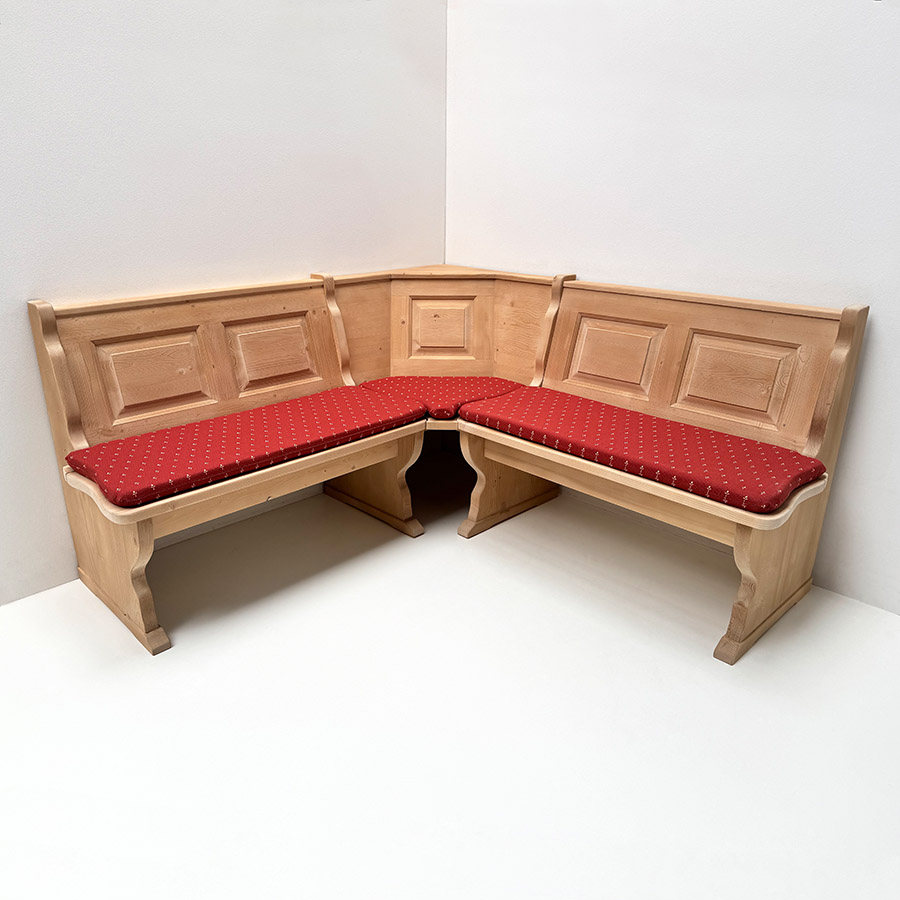 Eckbank Amberg Piccolo 165/165 cm, solo, mit Truhe, inkl. Polster genäht, Kundl rot