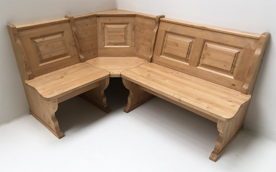 Eckbank Amberg Piccolo 125/165 mit Truhe, Amberg Piccolo, Antik hell