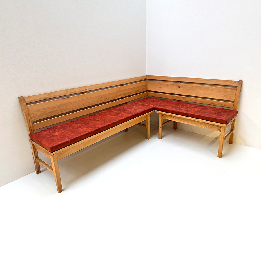 Eckbank Iseo 210/150 cm, Kernbuche, Polsterplatte, Feel 407