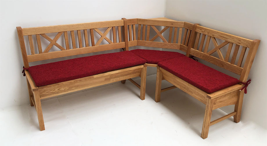 Eckbank Königsee 179/137 cm, Wildeiche geölt, Polstersatz lose genäht, Natura 809