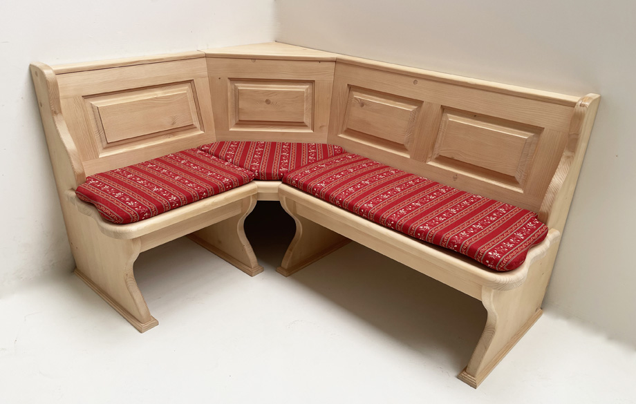 Eckbank Lindau 125/165 ohne Truhen, Polstersatz genäht, Stoff TS-1667