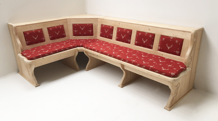 Eckbank Lindau 165/250 cm, Truhen, Ablagenverbreiterung 20 cm , Kassettenpolster u. Polster 74855-1